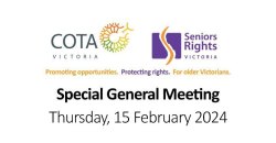 COTA Victoria & Seniors Rights Victoria Special General Meeting (Melbourne, VIC) preview image